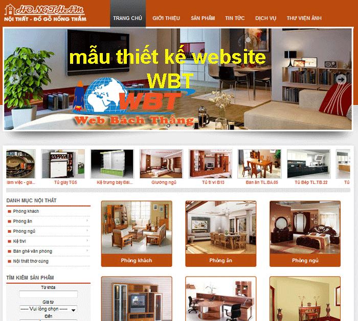 mẫu thiết kế website bán đồ gỗ