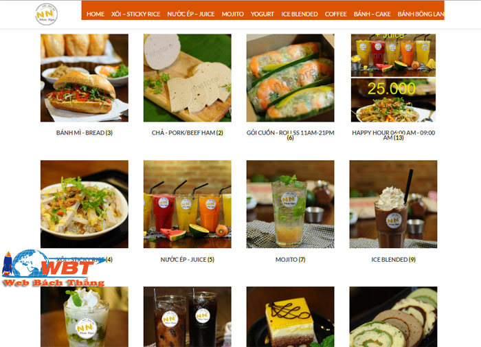 thiết kế website cửa hàng bánh mì