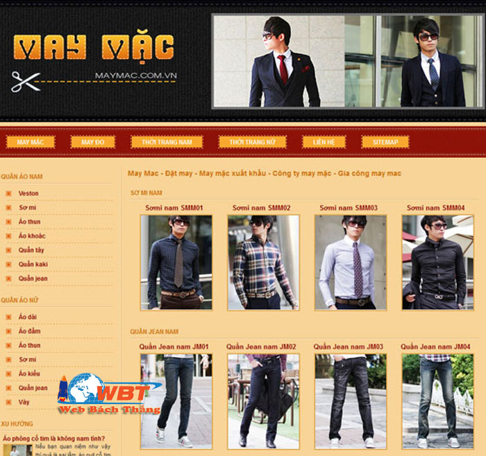 thiết kế website may mặc