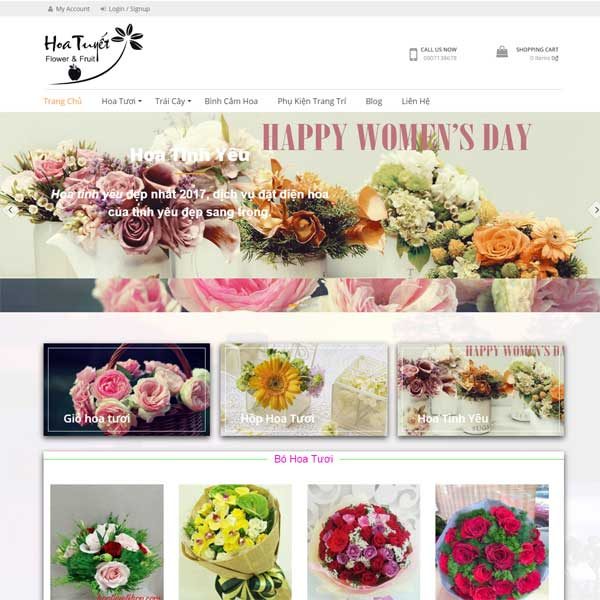 WBT127 Mẫu Website Bán Hoa Và Bình Hoa