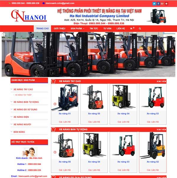 Mẫu Website Bán Xe Nâng WBT138