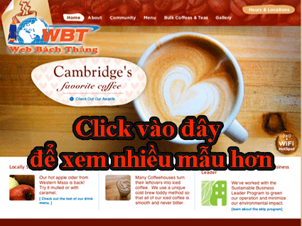mẫu website cà phê