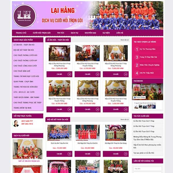 Mẫu Website Dịch Vụ Cưới Hỏi Trọn Gói