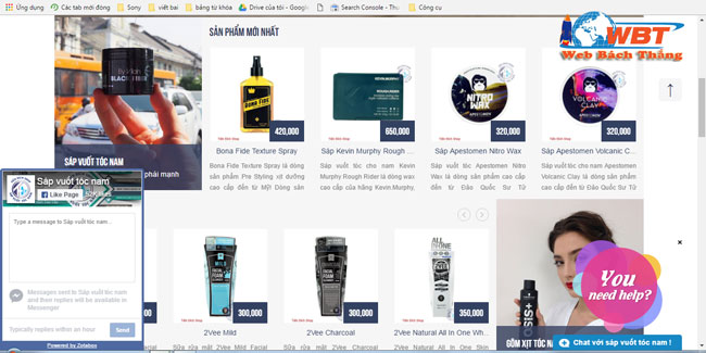 thiết kế website bán sáp vuốt tóc online