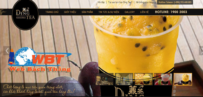 Thiết kế website bán trà sữa