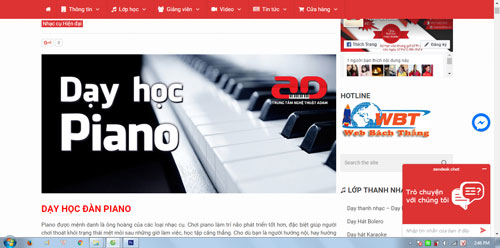 thiết kế website dạy học đàn piano