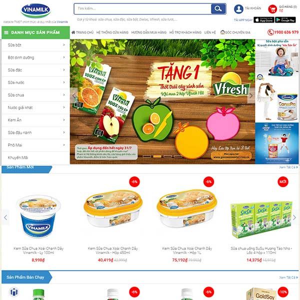Mẫu Website Bán Hàng Của Công Ty Sữa Vinamilk