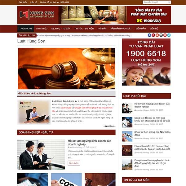 Mẫu Website Công Ty Luật Hùng Sơn