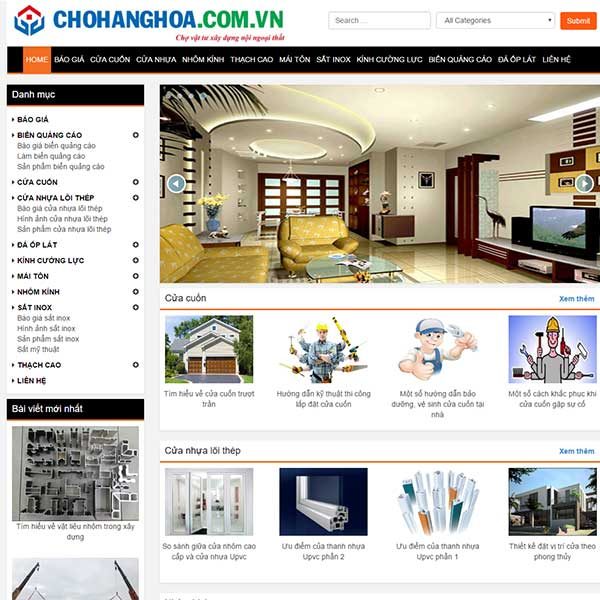 Mẫu Website Cung Cấp Vật Tư Xây Dựng