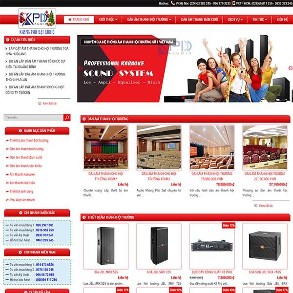 Mẫu Website Thiết Bị âm Thanh Khang Phú Đạt WBT1095