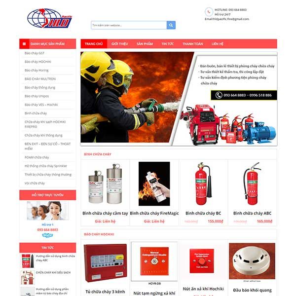Mẫu Website Thiết Bị Dụng Cụ Phòng Cháy Chữa Cháy WBT1089