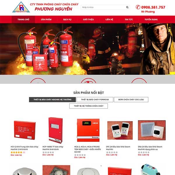 Mẫu Website Thiết Bị Phòng Cháy Chữa Cháy