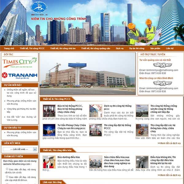 Mẫu Website Thiết Kế Thi Công Phòng Cháy Chữa Cháy