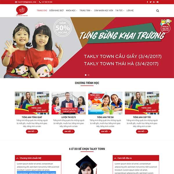 Mẫu Website Trường Học - Du Học - Trung Tâm Dạy Học