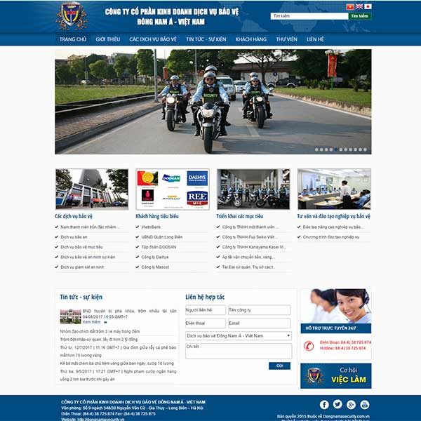 Mẫu Website Dịch Vụ Bảo Vệ Đông Nam Á - Việt Nam WBT1107