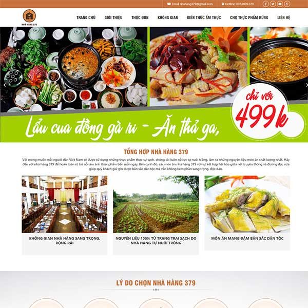Mẫu Website Nhà Hàng Cao Cấp Minh Nga WBT 1133