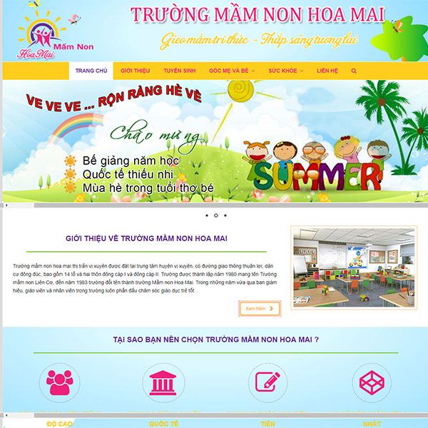 Mẫu Website Trường Mầm Non Hoa Mai WBT1139