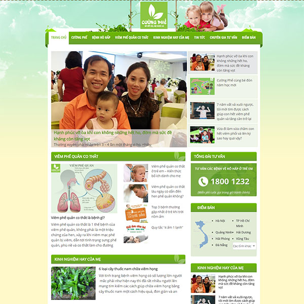 Mẫu website tư vấn sức khỏe online - Cường Phế WBT1143