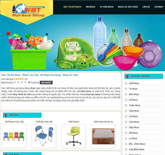 thiết kế website bán đồ nhựa
