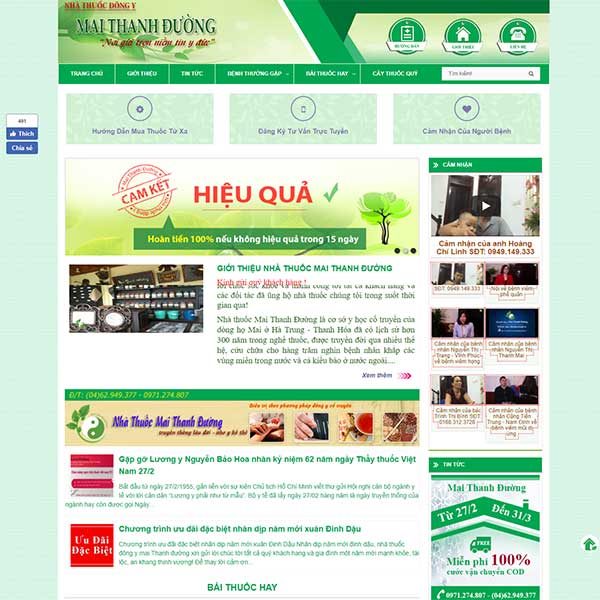 Mẫu Website Nhà Thuốc đông Y Mai Thanh Duong WBT1153
