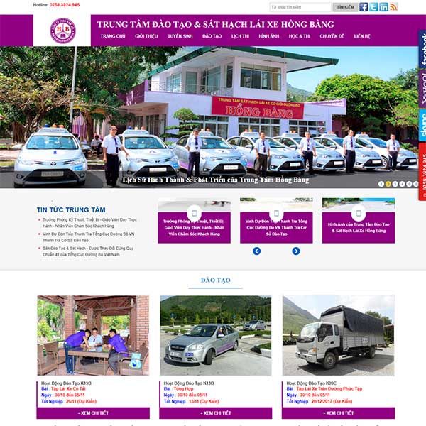 Mẫu Website Trung Tâm đào Tạo Lái Xe Hồng Bằng