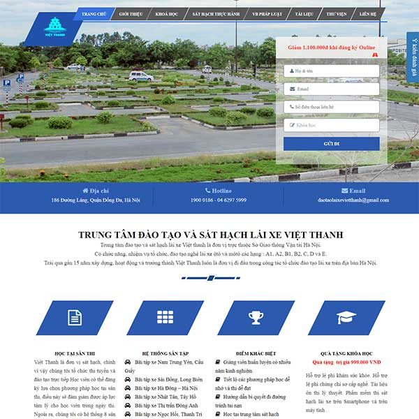 Mẫu Website Trung Tâm đào Tạo Và Sát Hạch Lái Xe WBT1147