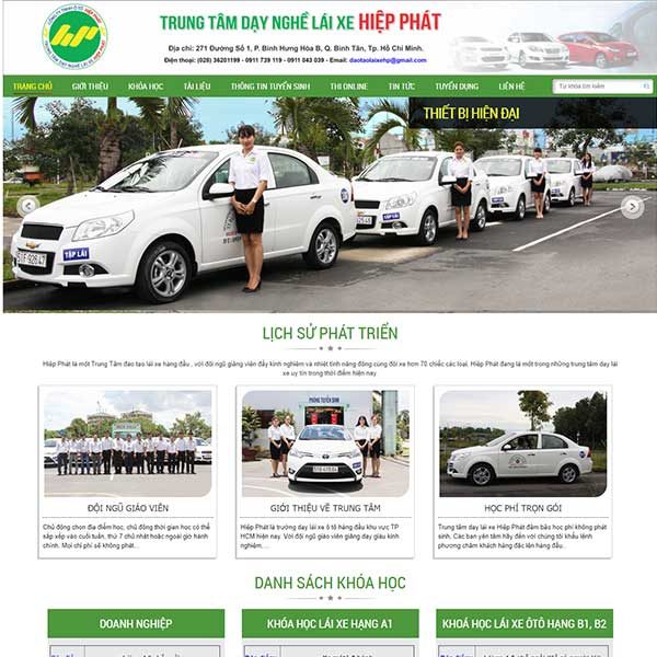 Mẫu Website Trung Tâm Dạy Nghề Lái Xe Hiệp Phát WBT1149