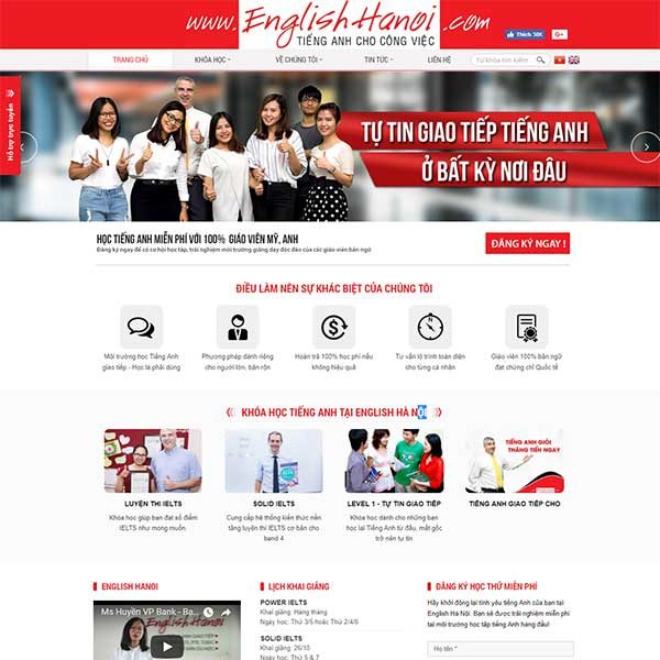 Mẫu Website Trung Tâm Tiếng Anh - Hà Nội WBT1160