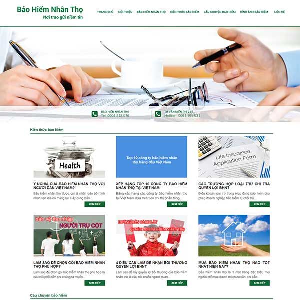 Mẫu Website Dịch Vụ Bảo Hiểm Chuyên Nghiệp WBT1182