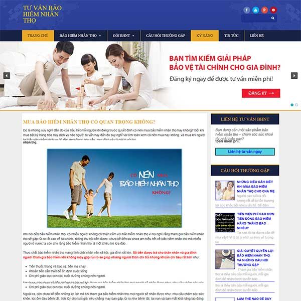 Mẫu Website Tư Vấn Bảo Hiểm Nhân Thọ WBT1180