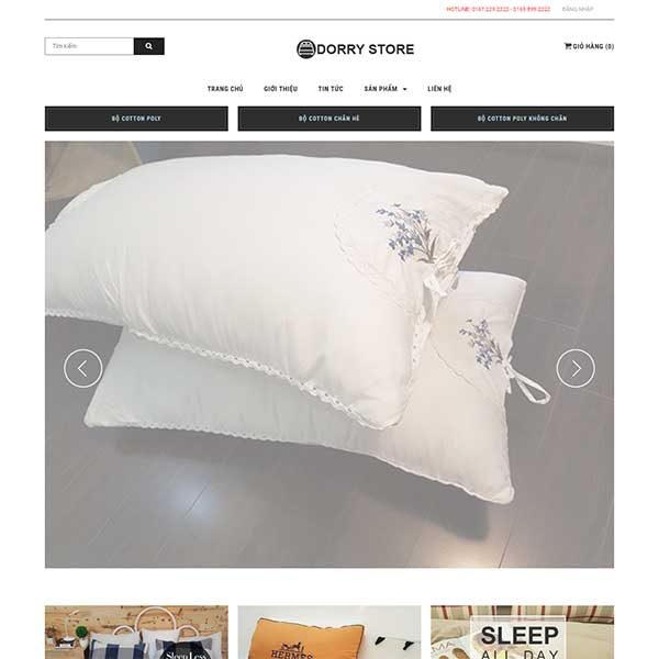 Mẫu Website Chăn Ga Gối đệm DORY WBT1218