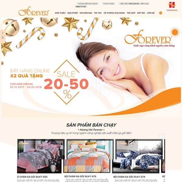 Mẫu Website Chăn Ga Gối đệm Forever WBT 1213