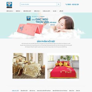 Mẫu Website Chăn Ga Gối đệm Kim Cương WBT1216
