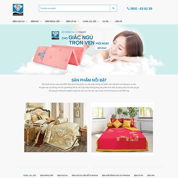 Mẫu Website Chăn Ga Gối đệm Kim Cương WBT 1216