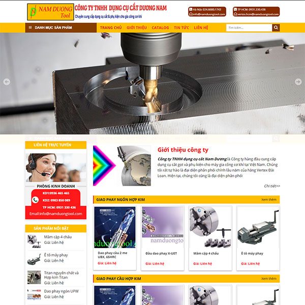 Mẫu Website Cung Cấp Phụ Kiện Cắt Và Cơ Khí WBT1185