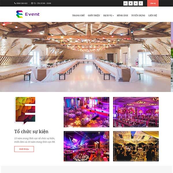 Mẫu Website Dịch Vụ Tổ Chức Sự Kiện Huỳnh Gia WBT1191