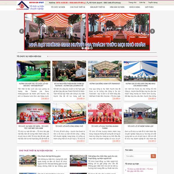 Mẫu Website Dịch Vụ Tổ Chức Sự Kiện Huỳnh Gia WBT1190