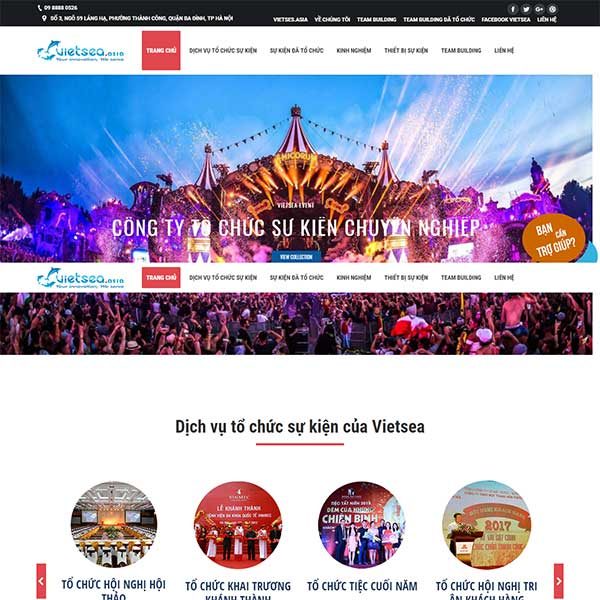 Mẫu Website Dịch Vụ Tổ Chức Sự Kiện Vietsea WBT1194