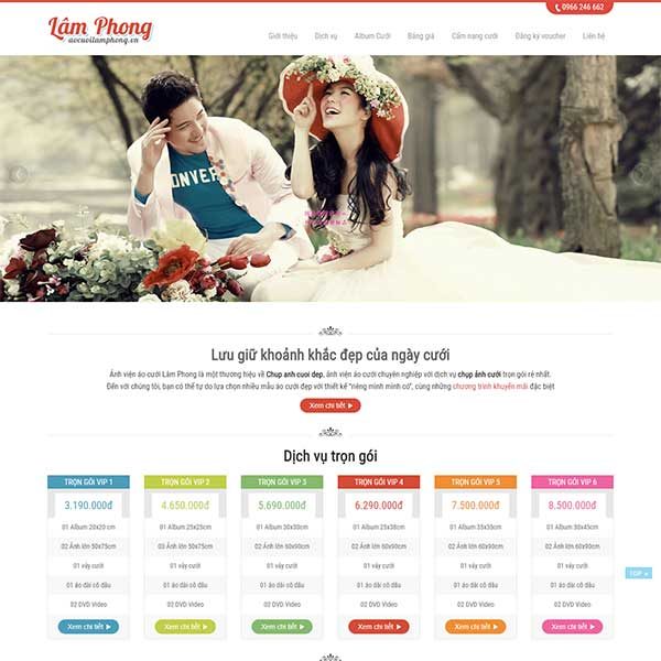 Mẫu Website ảnh Viện áo Cưới WBT1231