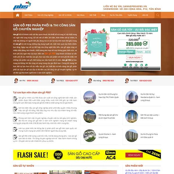 Mẫu Website Sàn Gỗ Cao Cấp WBT1272