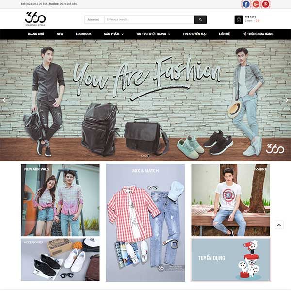 Mẫu Website Shop Quần áo Nam Nữ Rẻ đẹp WBT1250