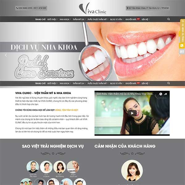 Mẫu Website Thẩm Mỹ Viện Và Nha Khoa WBT1227