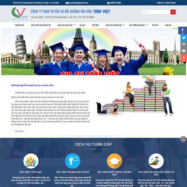 Mẫu Website Trung Tâm Gia Sư WBT1283