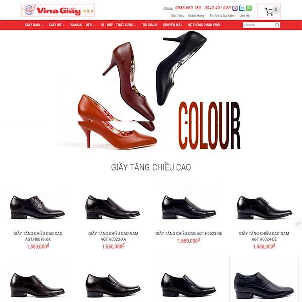Mẫu Website Bán Giày Dép Nam Nữ Chuyên Nghiệp WBT1301