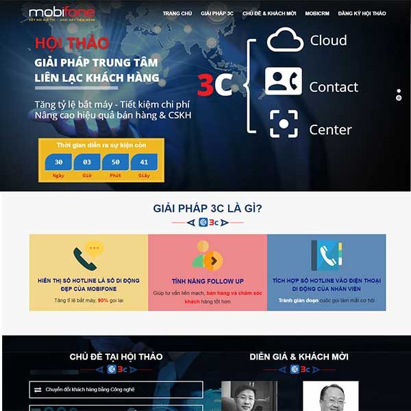 Mẫu Website Tổ Chức Hội Thảo Giải Pháp 3C WBT1299