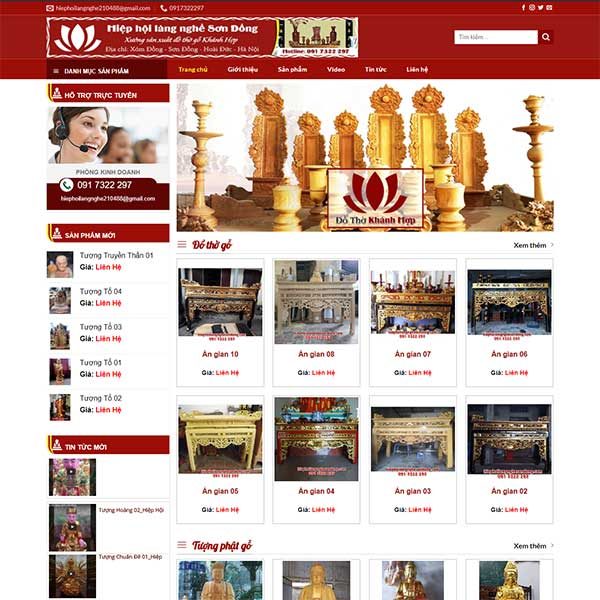Mẫu Website đồ Thờ Tượng Phật Khánh Hợp WBT1330