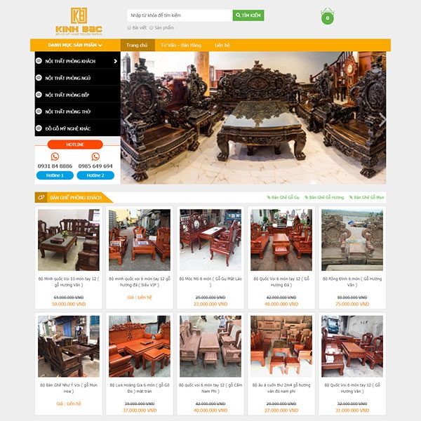 Mẫu Website đồ Gỗ Mỹ Nghệ WBT1333