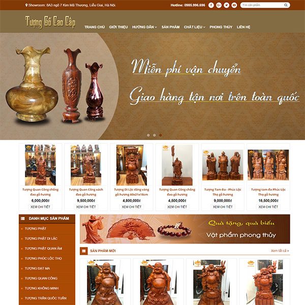 Mẫu Website đồ Gỗ Mỹ Nghệ WBT1334