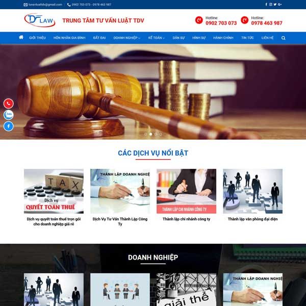 Mẫu Website Công Ty Luật, Trung Tâm Tư Vấn Luật WBT209
