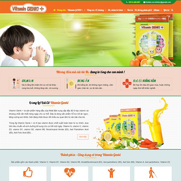 Mẫu Website Vitamin GENKI+ WBT1384